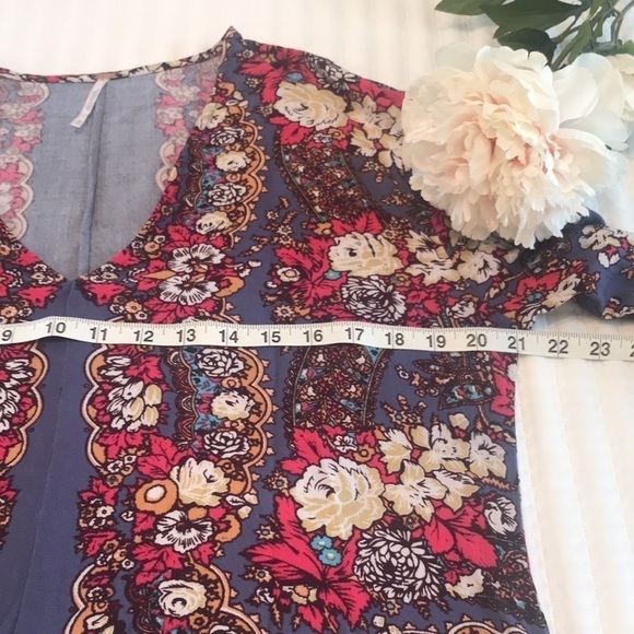 Free People Boho Floral Long Sleeve Pullover Top Size M - Picture 14 of 16